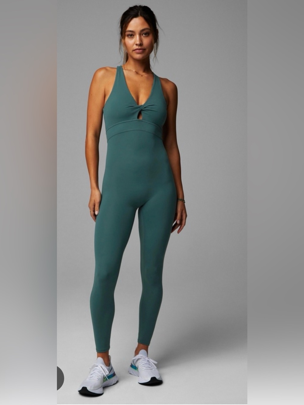 Fabletics Oasis Twist Front 7/8 Jumpsuit Size Small Teal